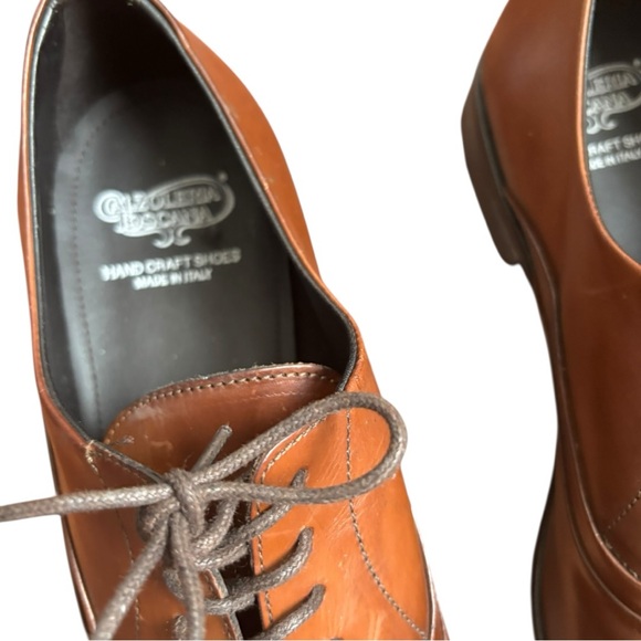 Calzoleria Toscana Mens Italian Cap Toe Oxfords Mahogany Size 46 US 13 - Picture 3 of 15